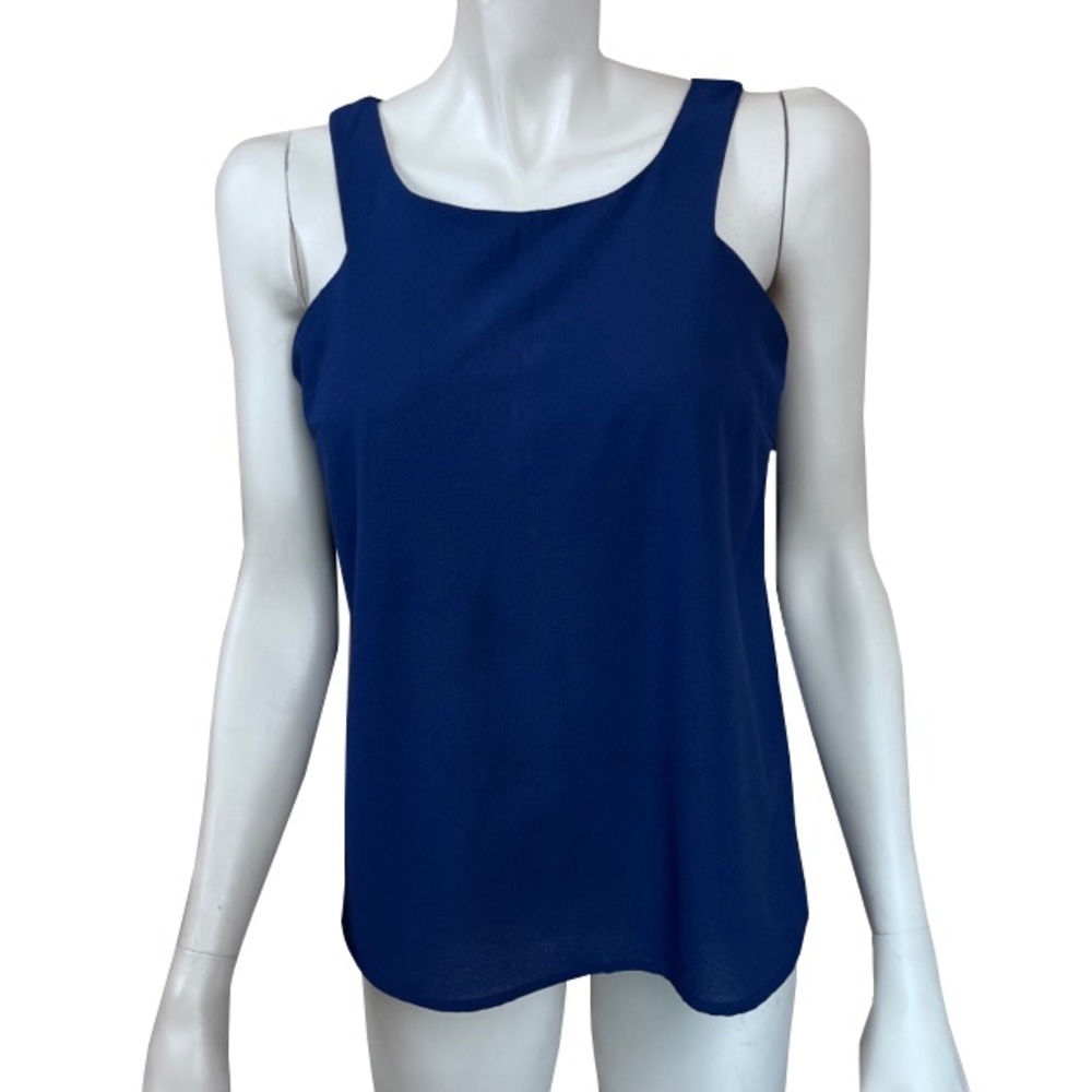 Paper Crane Blue Sleeveless Tank Blouse